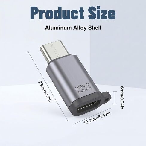 4 Pack Micro USB 2.0 to USB C Adapter, USB-C to Micro USB Adapter, Micro USB Female to USB Type C Male Converter Connector, USB C to Micro B 2.0 Charge & Data Sync for Type-C Phones, Tablets and More in Saudi Arabia