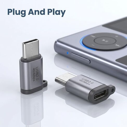 4 Pack Micro USB 2.0 to USB C Adapter, USB-C to Micro USB Adapter, Micro USB Female to USB Type C Male Converter Connector, USB C to Micro B 2.0 Charge & Data Sync for Type-C Phones, Tablets and More in Saudi Arabia
