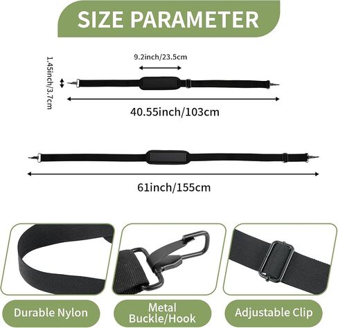 Shoulder Strap Compatible with Yeti Cooler, 61 Inch Adjustable Shoulder Nylon Strap with Metal Hooks,Comfort Shoulder Pad，Replacement Straps for Cooler（Black） in Kuwait