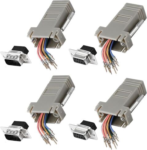 TAODAN 4PCS DB9 Male/Female to RJ45 Modular Adapter Ethernet Adaptor Electronics Computers Accessories in Kuwait