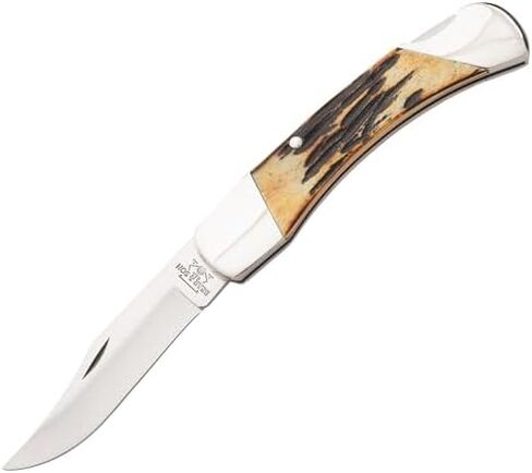 Bear & Son 505 Genuine India Stag Bone Midsize Lockback Knife, 3 3/4-Inch in Saudi Arabia