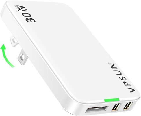 Flat USB Wall Charger Block 30W - 3 Port PD20W Foldable USB Charging Block in Kuwait