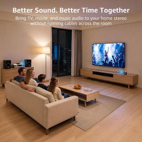 1Mii 2.4GHz Wireless RCA Audio Transmitter Receiver (1 TX + 1 RX) for TV in Kuwait