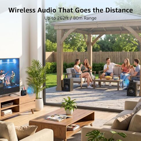 1Mii 2.4GHz Wireless RCA Audio Transmitter Receiver (1 TX + 1 RX) for TV in Kuwait