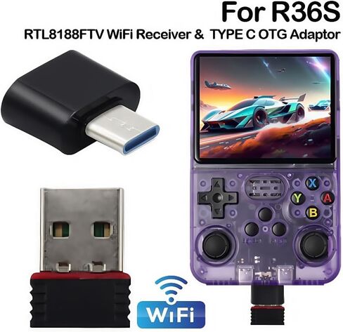 Applicable WiFi Receiver & Type-C OTG Adapter Set for R36S, RTL8188FTV WiFi Dongle, Compatible with R36S/R36H/R36/R36Plus in Saudi Arabia