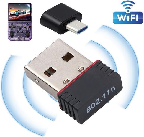 Applicable WiFi Receiver & Type-C OTG Adapter Set for R36S, RTL8188FTV WiFi Dongle, Compatible with R36S/R36H/R36/R36Plus in Saudi Arabia