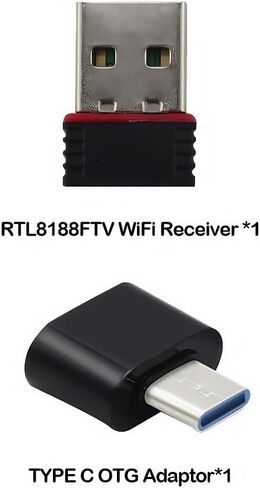 Applicable WiFi Receiver & Type-C OTG Adapter Set for R36S, RTL8188FTV WiFi Dongle, Compatible with R36S/R36H/R36/R36Plus in Saudi Arabia