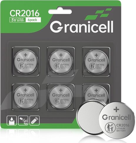 Granicell 2016 Battery Compatible with Apple AirTag CR2016 Lithium 3V Coin Battery for Child Safety, Suitable for Key Fobs, Smart Sensors, Scales, Candles and More (CR2016-12) in Kuwait
