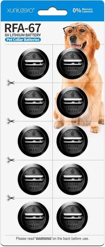 RFA-67 RFA-67D-11 6 Volt Pet Collar Replacement Batteries 10 Pack, Ultra Long-Lasting & Waterproof Compatible with PetSafe 6V Lithium Battery Specific Dog Receiver Collars in Kuwait