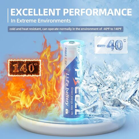 PKCELL 12 Pack AAA Lithium Batteries 1300mAh Lithium Batteries AAA in Kuwait