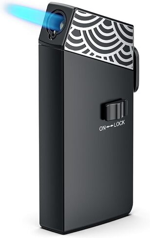 Jet Flame Lighter, Butane Gas Refillable, Windproof Turbo Torch Lighter with Safety Lock (Sold Without Gas) in Kuwait