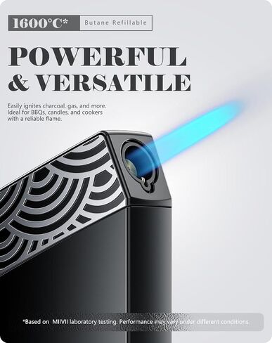 Jet Flame Lighter, Butane Gas Refillable, Windproof Turbo Torch Lighter with Safety Lock (Sold Without Gas) in Kuwait