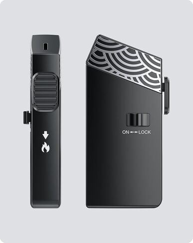 Jet Flame Lighter, Butane Gas Refillable, Windproof Turbo Torch Lighter with Safety Lock (Sold Without Gas) in Kuwait