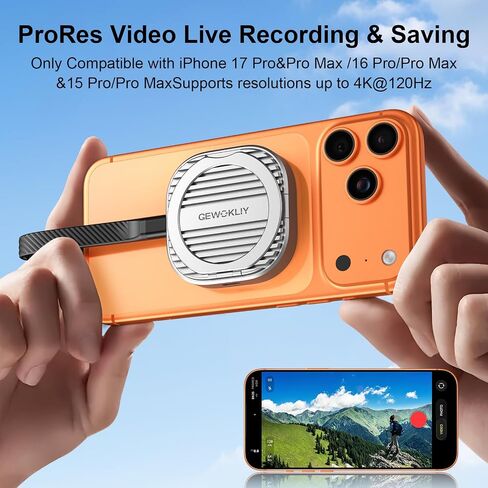 Magnetic M.2 2230 NVMe SSD Enclosure, Potable NVMe 2230 Enclosure SSD for iPhone17/16/15 Pro ProRes, Aluminum Case with 100W PD Charge, USB C 3.2 Gen2 10Gbps up to 2TB, M & B+M Key (CMC02-S) in Kuwait