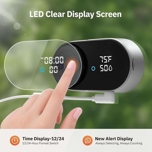 Girafit 5MP 3K Window Camera for Home Security Indoor Camera for Outdoor Monitoring with Temperature and Humidity Sensor Color Night Vision AI Human Detection Two Way Audio Remote Viewing Easy Install in Kuwait