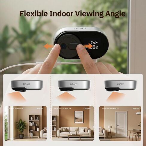 Girafit 5MP 3K Window Camera for Home Security Indoor Camera for Outdoor Monitoring with Temperature and Humidity Sensor Color Night Vision AI Human Detection Two Way Audio Remote Viewing Easy Install in Kuwait