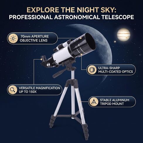 Astronomical Telescope 70mm Aperture 300mm Length in Kuwait