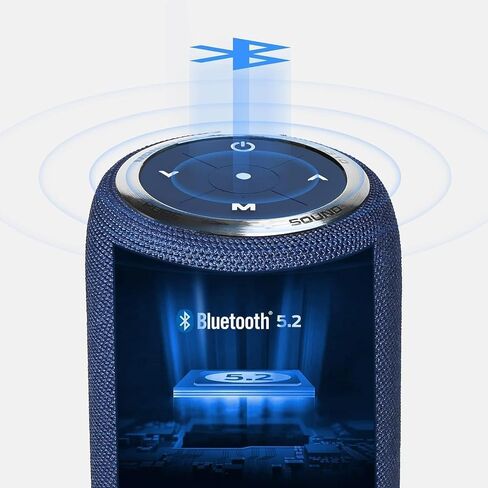 Oraolo S310 Upgraded Bluetooth Speaker, 30W Portable Speaker, 360° Stereo Sound with Punchy bass, TWS Pairing, IPX6 Waterproof, Bluetooth 5.2, 24H Playtime, Perfect for Outdoor, Beach, Party, Blue in Kuwait