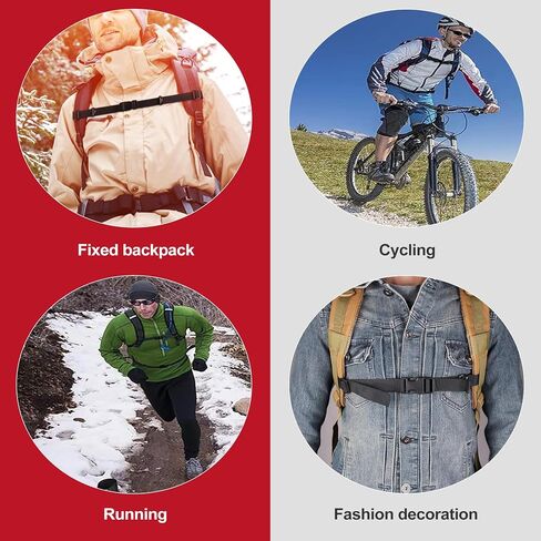 Adjustable Universal Backpack Chest Sternum Strap, Quick Release Buckle with D-Rings, Shoulder Clip Harness Extender for Hiking Camping Rucking Travel in Kuwait