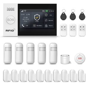 PGST Wireless Home Alarm System,Smart Home Security Systems with 4G SMS/Tuya App Instant Alerts,Motion Detector,Door Alarm Sensors,Compatible with Alexa and Google Home,No Monthly Fee in Kuwait