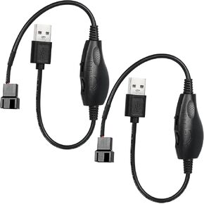 2 Pack USB 5V to 12V 4-Pin Fan Speed Adapter Controller, Max 12V 8W Output, 4 Pin Fan Splitter for PC Cooling Fans, 11.8" in Kuwait
