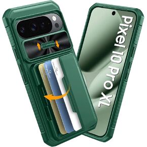 for Google Pixel 10 Pro Case with Card Holder & RFID Blocking & Sliding Camera Cover & Kickstand Non-Slip Full-Body Shockproof Wallet Phone Case for Pixel 10 Pro (Black) in Saudi Arabia
