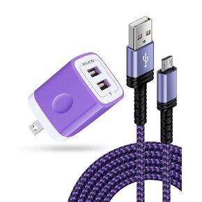 Micro USB Charger, Dual USB Port Wall Block with 6FT Android Fast Charging in Kuwait