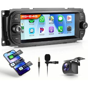 4G+64G 6.86 Inch Android Car Stereo for Dodge RAM 1500 2500 3500 2002-2006 Jeep Wrangler 2003-2006 Grand Cherokee 1999-2004 Wireless CarPlay Android Auto GPS WiFi SWC Bluetooth 32EQ Car Radio in Saudi Arabia
