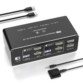 KVM Switch, KVM Switch 1 Monitors 2 Computers, HDMI Switch, 4K@60Hz KVM Switches for 2 Computers Sharing 1 Monitor, 4 USB 3.0 Devices Such as Keyboard, Mouse, Printer, Scanner (Grey) in Saudi Arabia