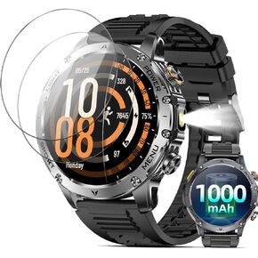 2 Pack Screen Protector for Karchilor 1.7" Smart Watch, 9H Hardness Tempered Glass for Karchilor 1.7 inch SmartWatch, 2.5D Round Edge,Anti-Scratch, Bubble Free, HD Clarity in Kuwait