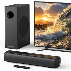 Sound Bar with Wired Subwoofer for TV, 70W 2.1 Channel Soundbar in Kuwait