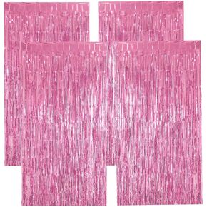 4 Pack Light Gold Foil Fringe Curtains Tinsel Backdrop Party Decorations Streamers for Birthday Bachelorette Baby Shower Graduation Decor 3.3 x 6.6ft in Kuwait
