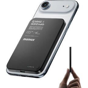 MOMAX Magnetic Wireless Power Bank 5000mAh, Ultra-Slim 0.3" MagSafe-Compatible Portable Charger, 20W USB-C PD Fast Charging, for iPhone 17/16/15/14/13/12 Series, Samsung Galaxy & Google Pixel in Kuwait