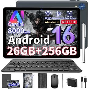 Android 16 Tablet 10 inch - Tablet with Keyboard, 26GB+256GB+2TB, Gemini AI in Kuwait