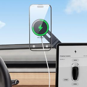 Tesla Phone Mount Charger: 15W Wireless Car Phone Holder Tesla Model 3/Y Accessories【Strongest N52 Magnet + 360° Adjustable + Foldable Design】 Car Mount for Magsafe iPhone & Android in Saudi Arabia