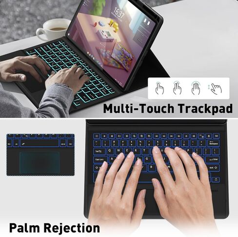 Keyboard Case Touch for Lenovo Idea Tab 11" 2025, Bluetooth Keyboard with Trackpad & Twill Cover Case & Adjustable Kickstand & Lighting Keys for Lenovo Idea Tab 11 inch in Kuwait