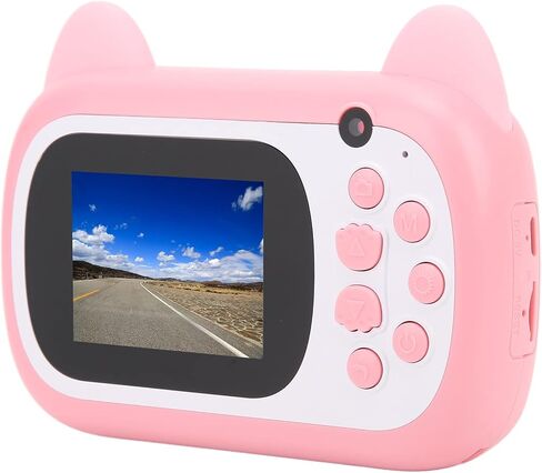 Mini Cute Digital Camera, 2.4 Inch 24MP Dual Cameras Toys 1080P Children Toy Camera with 9 Kinds of Stickers, for Girls Boys Gifts in Kuwait