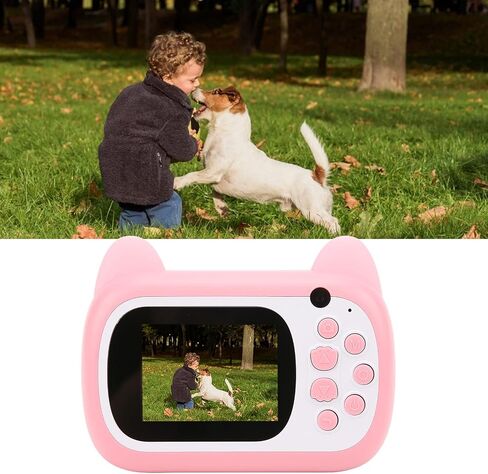 Mini Cute Digital Camera, 2.4 Inch 24MP Dual Cameras Toys 1080P Children Toy Camera with 9 Kinds of Stickers, for Girls Boys Gifts in Kuwait