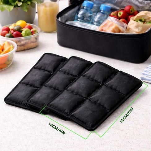 WORLD-BIO Ice Packs for Lunch Box – 4PCS Reusable Gel Ice Packs, Slim Cold Packs for Bento Box & Cooler, Long Lasting Cold Packs for Food (Soak & Freeze, 6"x4"x0.7") in Kuwait