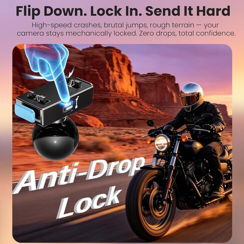 Heavy Duty Motorcycle Bike Handlebar Camera Mount System for Insta360 X5/X4 Air/Ace Series, Magnetic Base with Anti-Drop Lock, Anti-Theft Super Clamp, Shock Absorption, 12-45mm Bar Fit in Kuwait