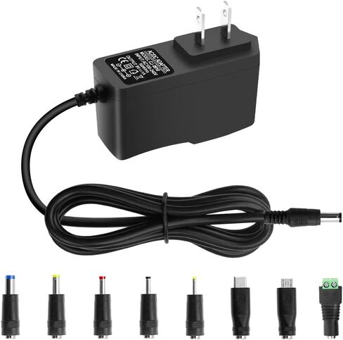 9V DC Power Supply AC Adapter 1A 0.5A with 8 Tips(Center Positive) in Kuwait