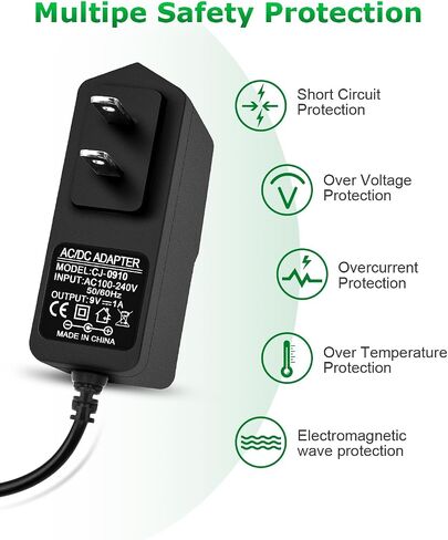 9V DC Power Supply AC Adapter 1A 0.5A with 8 Tips(Center Positive) in Kuwait