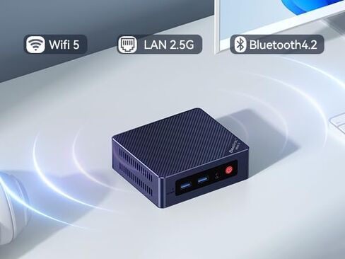 Beelink EQ Mini PC,Mini S12 N95 Intel Alder Lake-N95 (up to 3.4GHz),16GB DDR4 500GB M.2 SSD Mini Desktop Computer, Support 4K@60Hz Dual HDMI Display, 1000M LAN/USB3.2/Low-Power Home/Office Micro PC in Kuwait