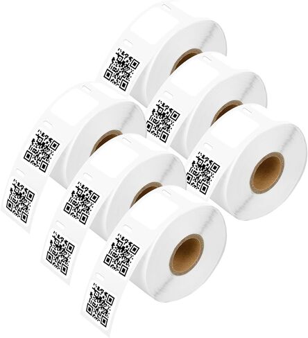 6 Roll (300 Labels/per) Compatible for Dymo 30374 White 2x3-1/2 Business/Appointment Cards Stock Non-Adhesive Label Printer Tape for LabelWriter 450, 450 Turbo, 4XL Printers [NOT FIT 550 & 5XL] in Saudi Arabia