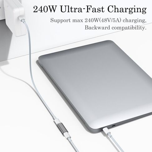240W USB C Coupler (2 Pack), USB Type C Female to Female Adapter Extender Compatible with Thunderbolt 4/3 Support up to 40Gbps Data Transfer, 240W Power Delivery and 8K@60Hz Video Ouput in Kuwait