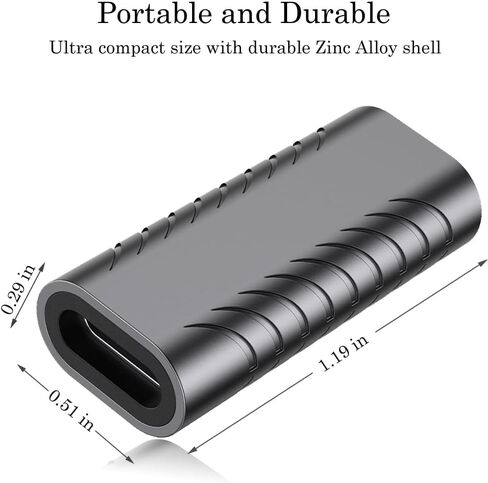 240W USB C Coupler (2 Pack), USB Type C Female to Female Adapter Extender Compatible with Thunderbolt 4/3 Support up to 40Gbps Data Transfer, 240W Power Delivery and 8K@60Hz Video Ouput in Kuwait