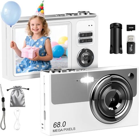 Digital Camera for Kids & Beginners 64GB SD Point and Shoot Digital Cameras in Kuwait