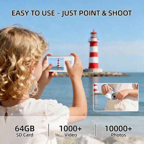 Digital Camera for Kids & Beginners 64GB SD Point and Shoot Digital Cameras in Kuwait