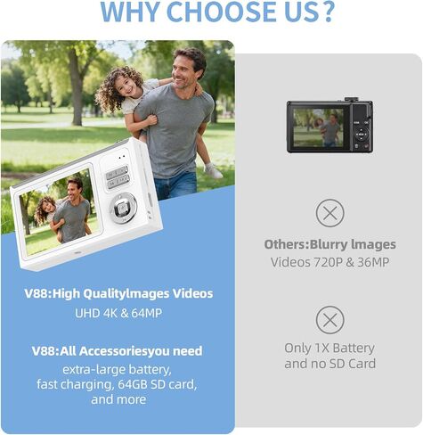 Digital Camera for Kids & Beginners 64GB SD Point and Shoot Digital Cameras in Kuwait