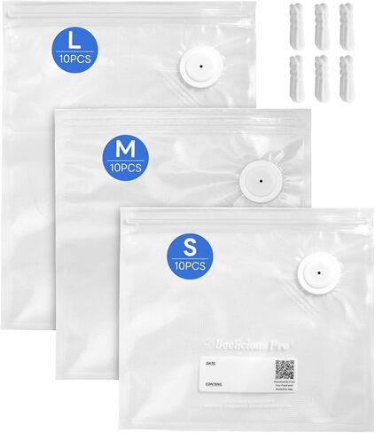 Beelicious Pro Vacuum Sealer Bags for Food Storage 150 Gallon 11" x 16" and Quart 8" x 12" and Pint 6" x 10", with BPA-Free, Commercial PreCut Vacuum Seal Bags for Sous Vide & Seal a Meal in Saudi Arabia